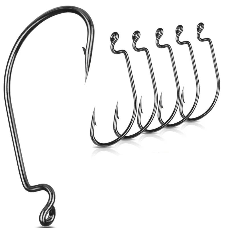 50pcs 1#-5/0# High Carbon Steel Single Fishing Hooks high quality single Fishing Hooks jigging bait Texas Rig Hook Strong