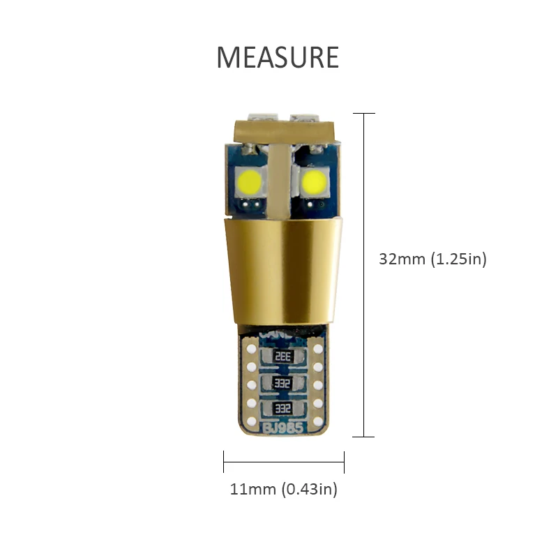  Светодиодные лампы автомобиля t10 свет w5w 194 168 3030 10SMD ошибок для светодиодные автомобильные