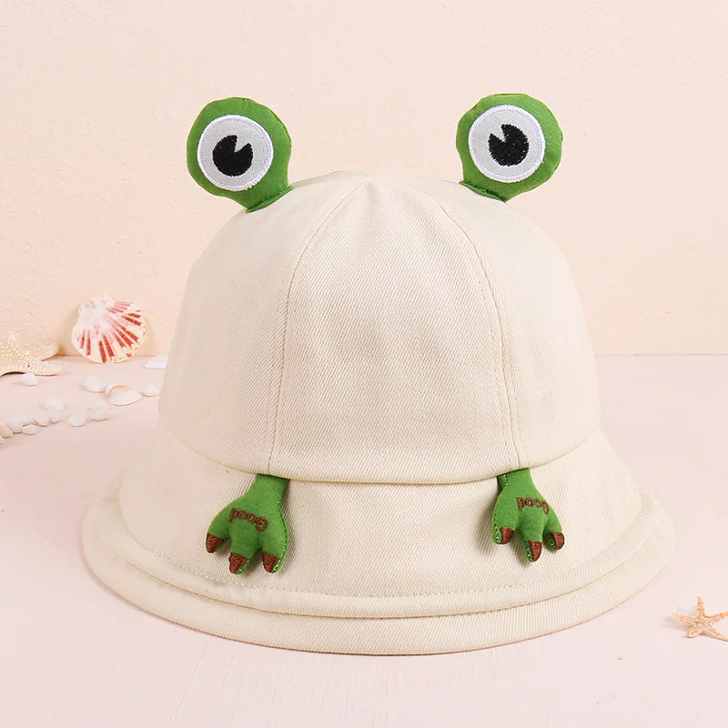 High Quality Spring And Summer Cute Frog Fashion Cotton Fisherman Hat Cartoon Animal Kids Sunscreen Bucket Hats & Caps