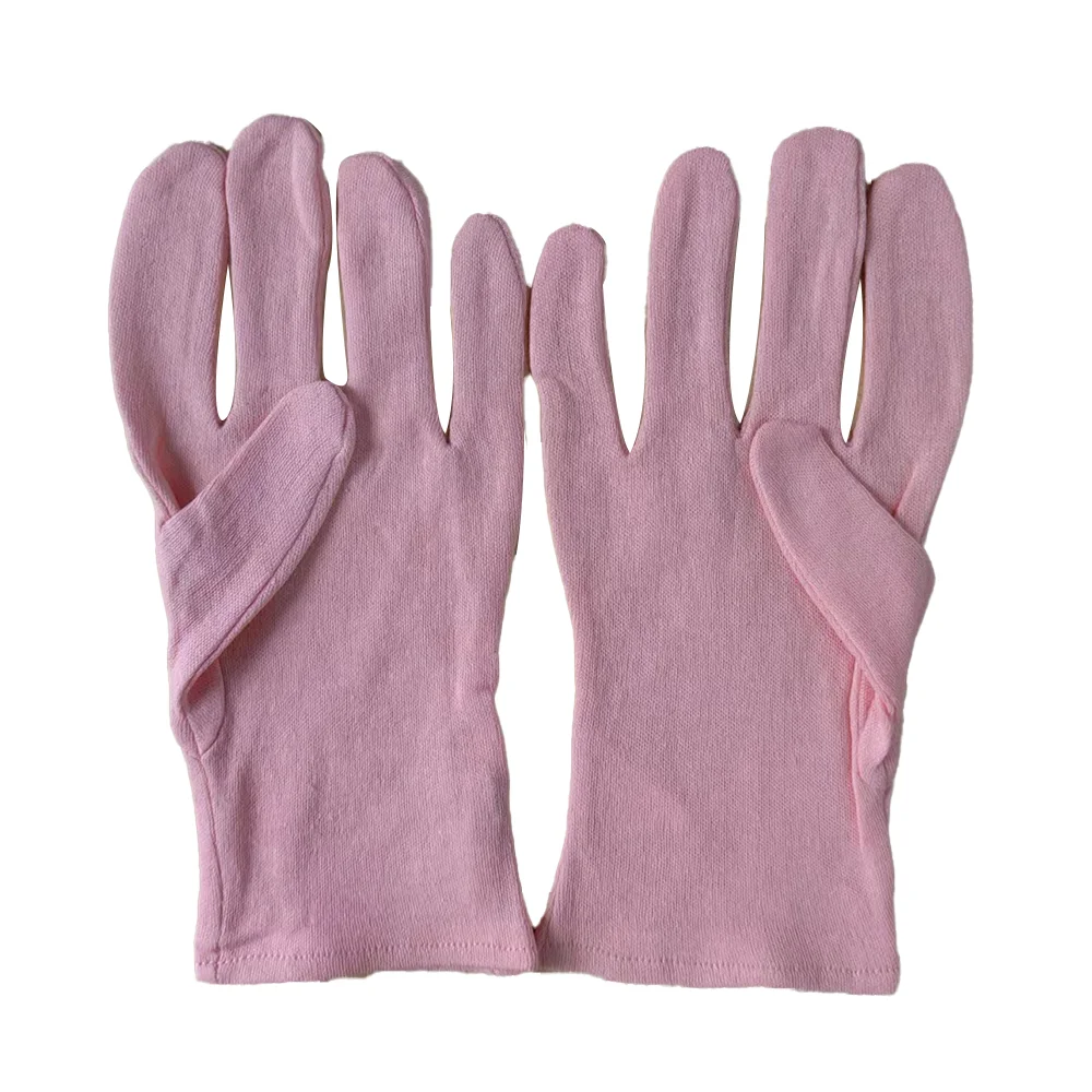 Daily Wearing Breathable Sweat-absorbing Hand Protection Safety Pure Cotton Pink Gloves For Work