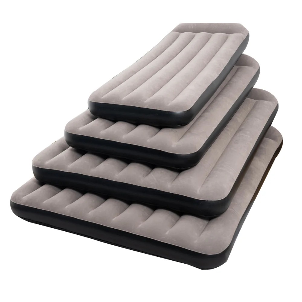 Factory Air Bed Twin Full King Size PVC Inflatable Mattress With Built In Pump Flocking Mattress  for camping Outdoor and indoor