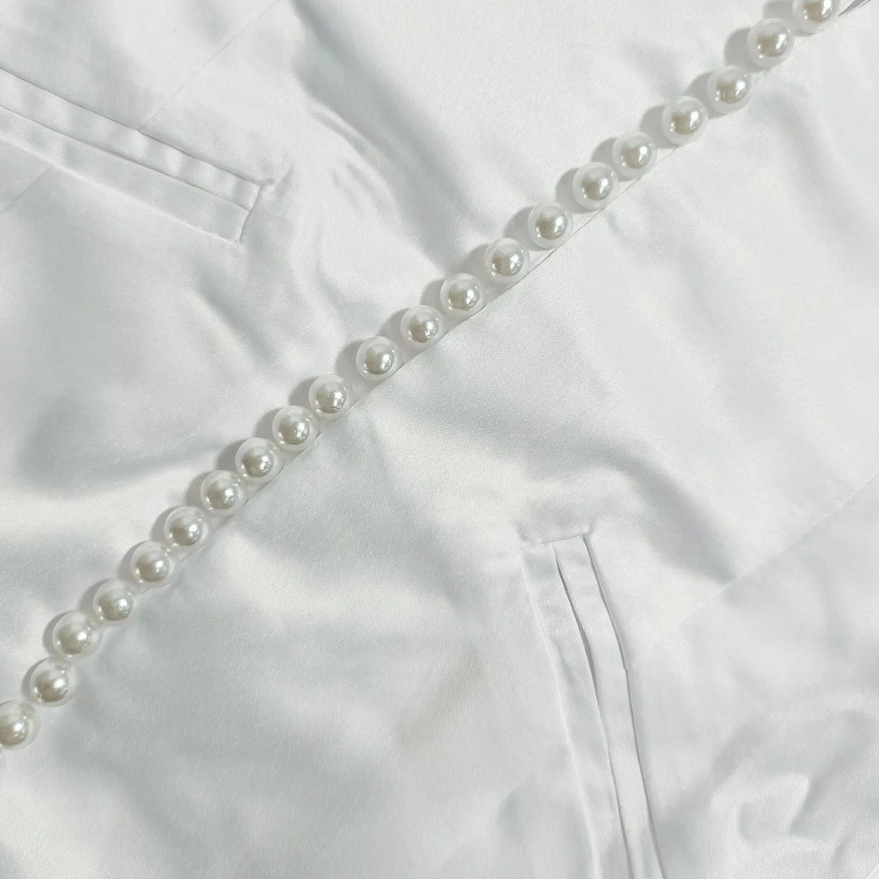 Elegant White Beaded Tassels V Neck Long Sleeve Blazer Mini Party Dress