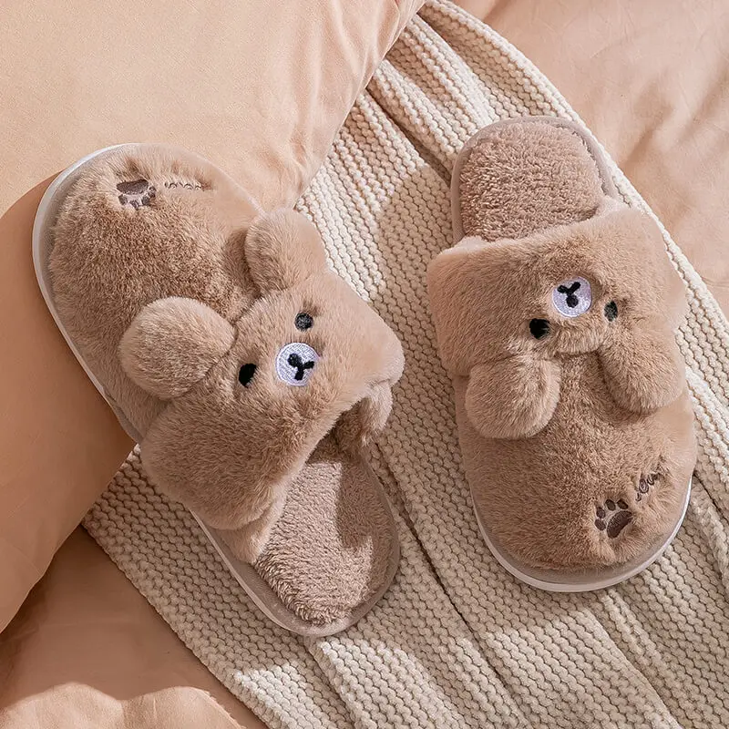 2022 trend cute rabbit warm cotton fluffy cotton home women couple slippers