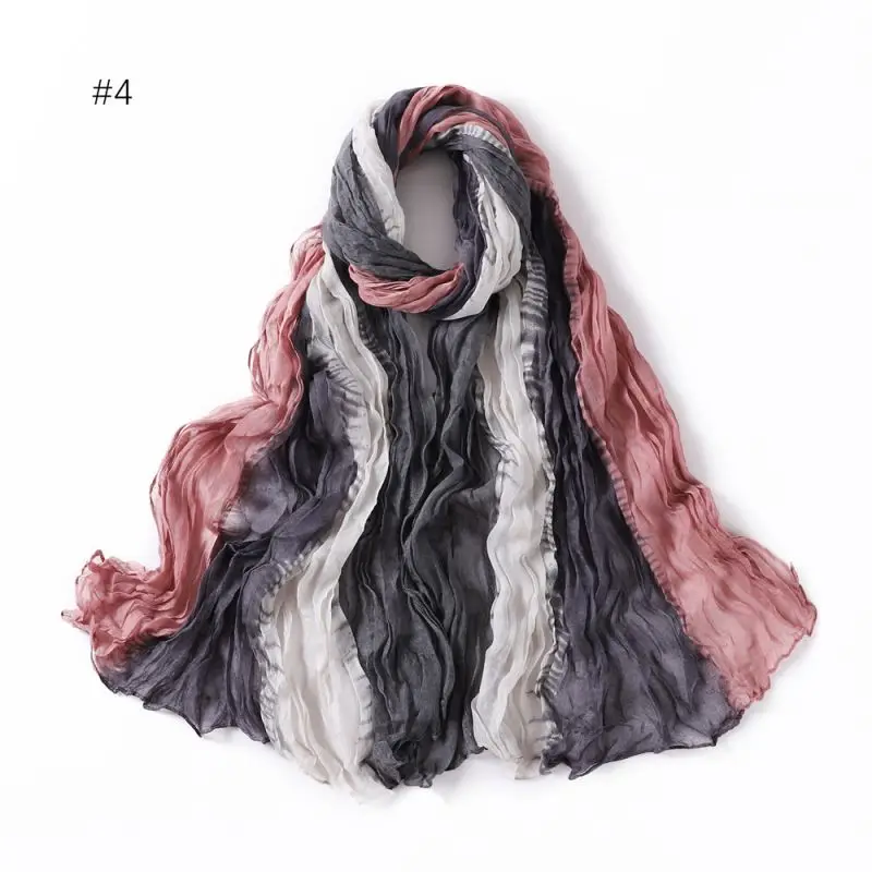 High Quality Printed Cotton Modal Hijab Scarves Muslim Women Rayon Viscose Ombre Breathable Soft Woven Shawl