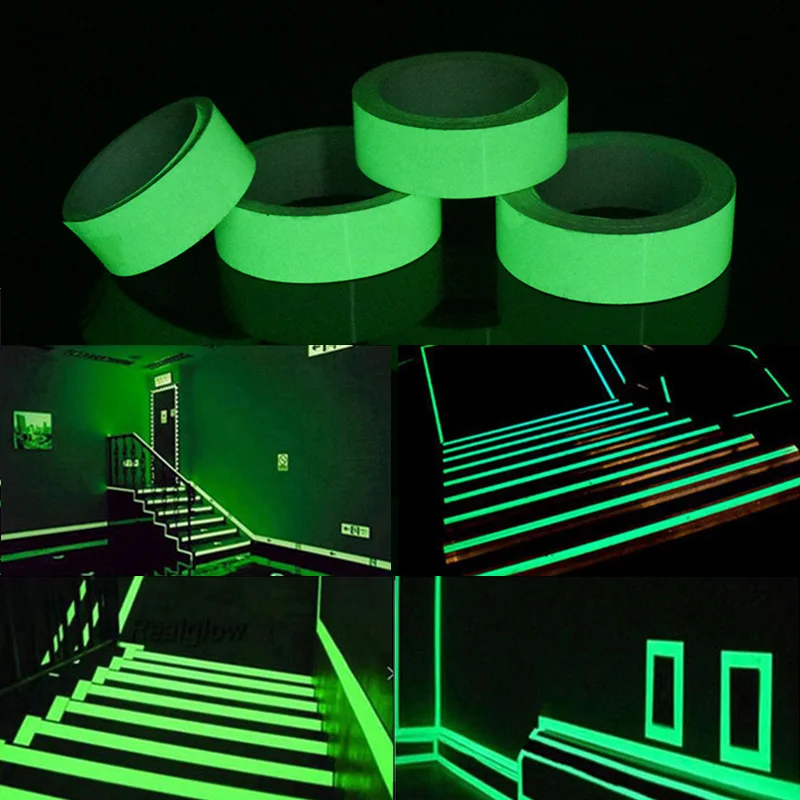 Photoluminescent Luminous Luminescent Outdoor Safety Self-adhesive Night Glow in the Dark Vinyl Film Tape 1'x30ft