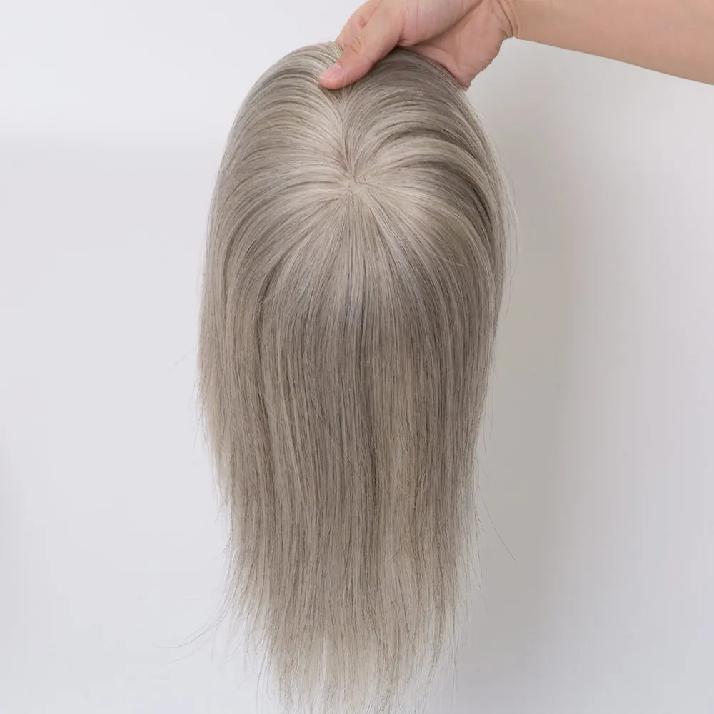 Short mono base toppers European virgin human hair topper for women