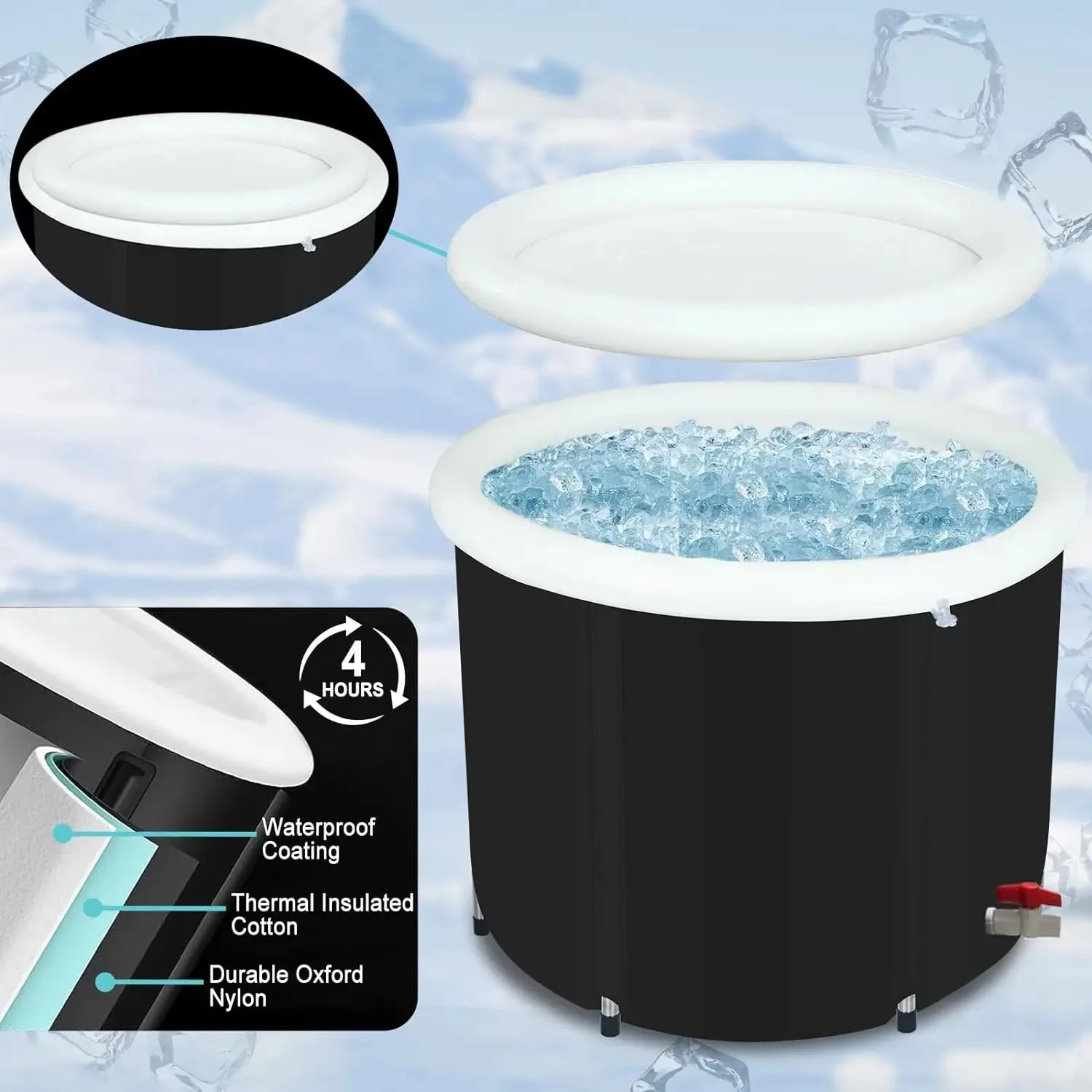 Outdoor ice bath spa bucket Thickened folding Portable bathtub cold plunge tub inflable for garden