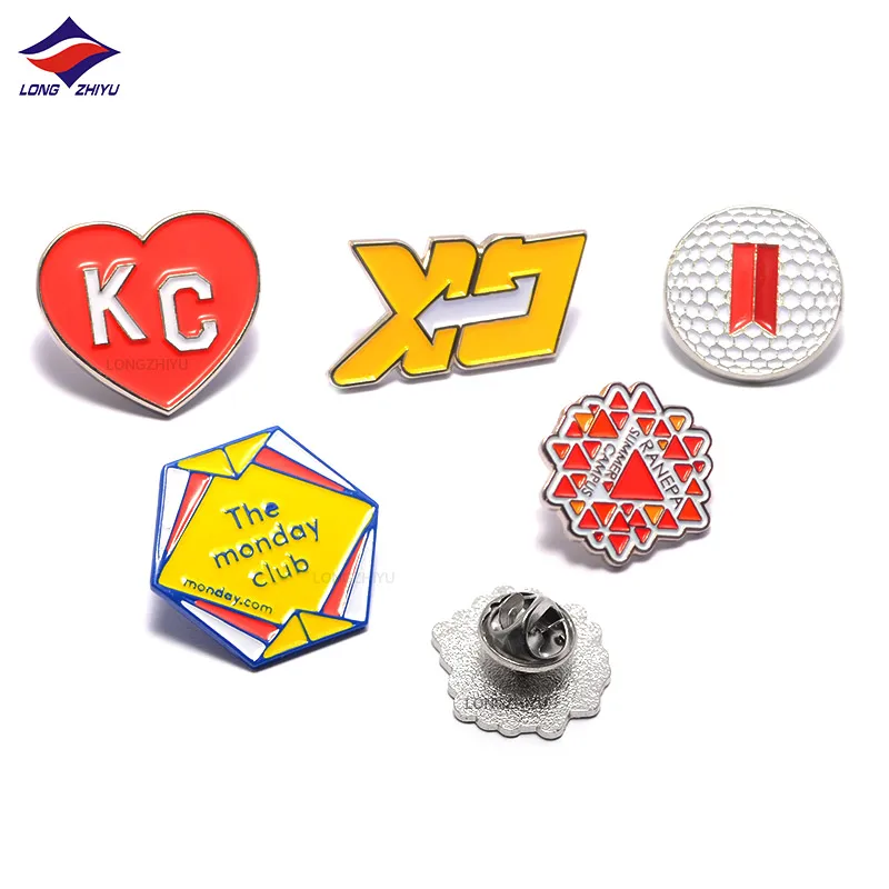 Longzhiyu Metal Enamel Pins Badge Uniform Lapel Pin Support Custom Logo Metal Badges for Decoration