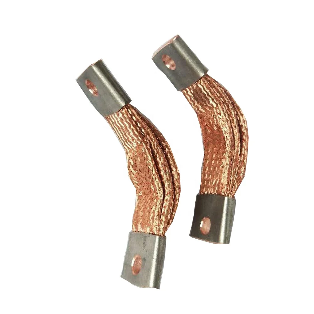 Flat braided cable, Copper Braid connectors,flat braided ground cable