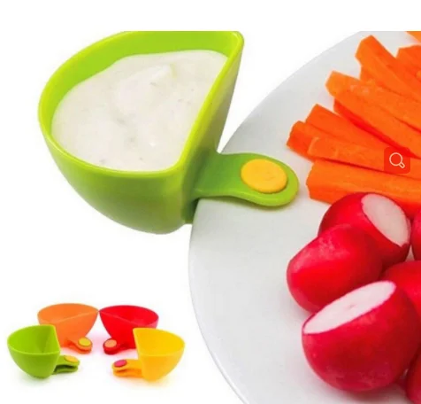 1PCS Assorted Seasoning Sugar Salad Tomato Paste Sauce Dishes Kitchen Clip Bowl Dip Small Clip Seasoning Dish Snack Plate