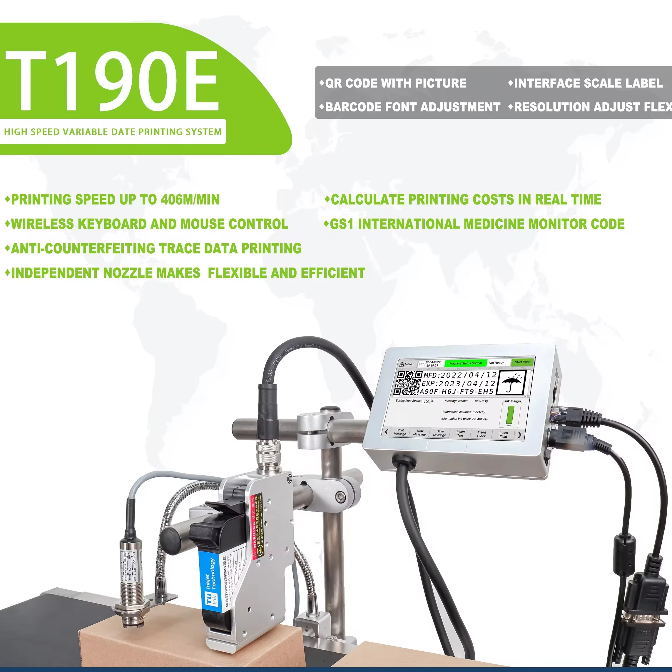 DOCOD OEM/ODM T190-1 25.4MM best budget Online TIJ Thermal Inkjet Printer for cricut Printing on Small Business Factory Price