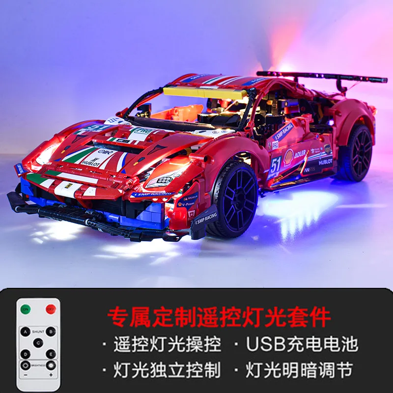 DIY Building Block Lighting cheap Kit Remote Control Independent Control sports car Motorcycle Porscheing Building Block Toys