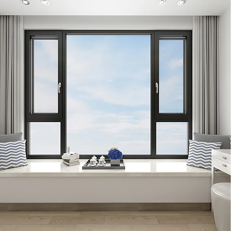 CE Certified Aluminium Windows Customization Design Double Glazed Tilt & Turn Windows Aluminum Frame Casement Window