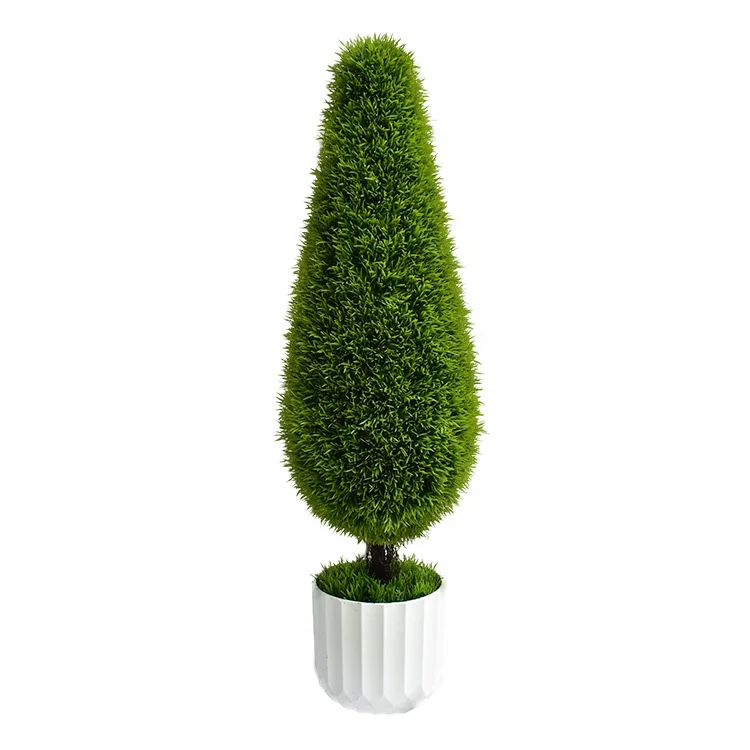 Greenery Boxwood Hedge Artificial Pine Plants Spiral Topiary Trees in Pot for Indoor Outdoor Decoration