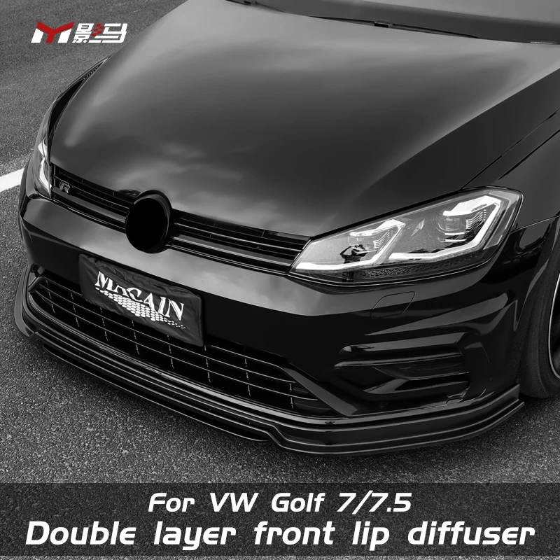 Parts for Volkswagen MK7.5 Front Bumper Lip Spoiler for VW GOLF VII 7 golf 7.5 GTI R R-line2014-2020