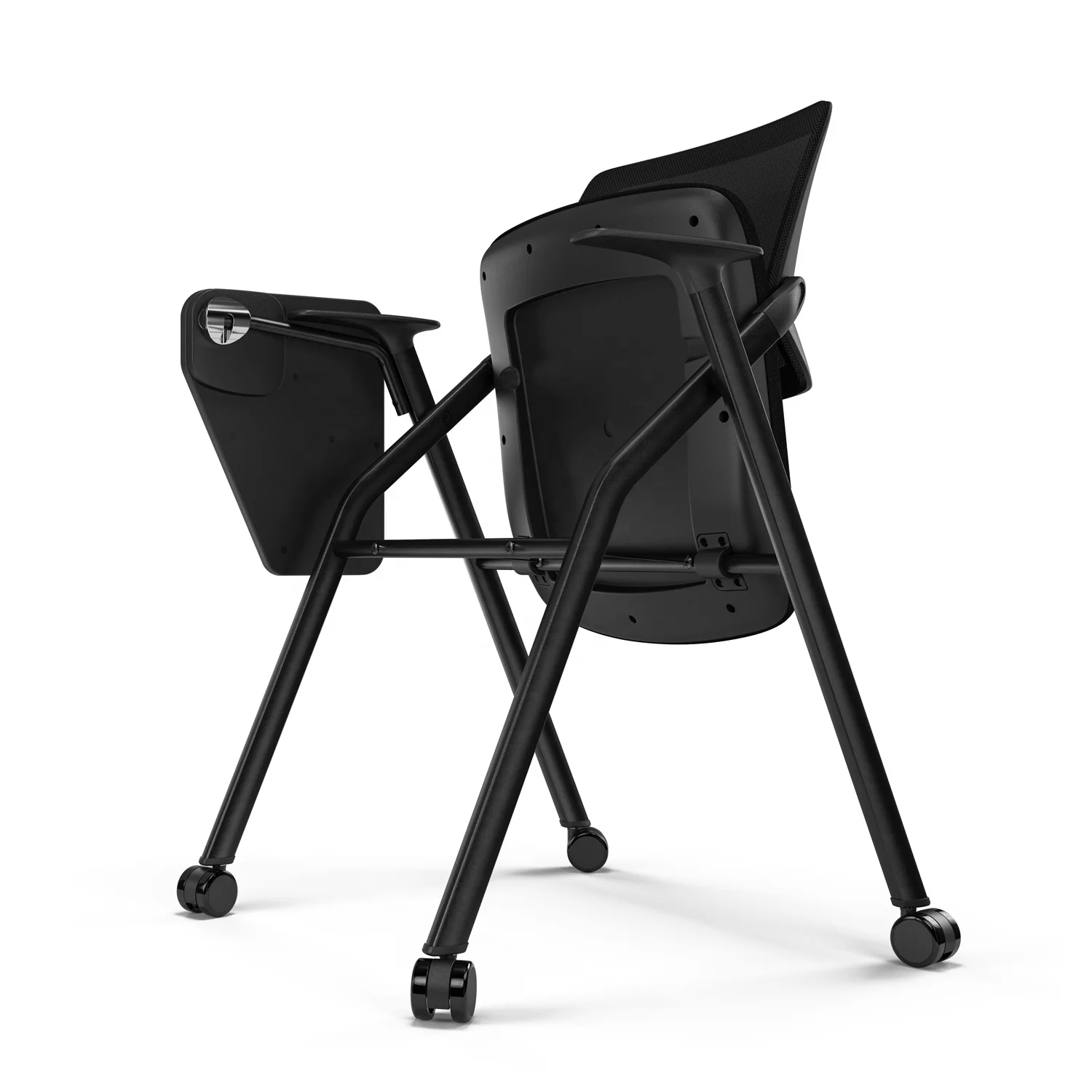 HY-815D новый современный дизайн черный крепкое рабочее кресло с рукописного ввода Конференц-кресло крепкое рабочее кресло с планшет с колесом