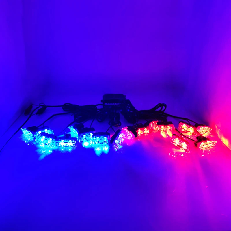Car mid-grid flashing lights led high-power wireless one-to-eight ultra-bright clearing warning lights modified decorative light