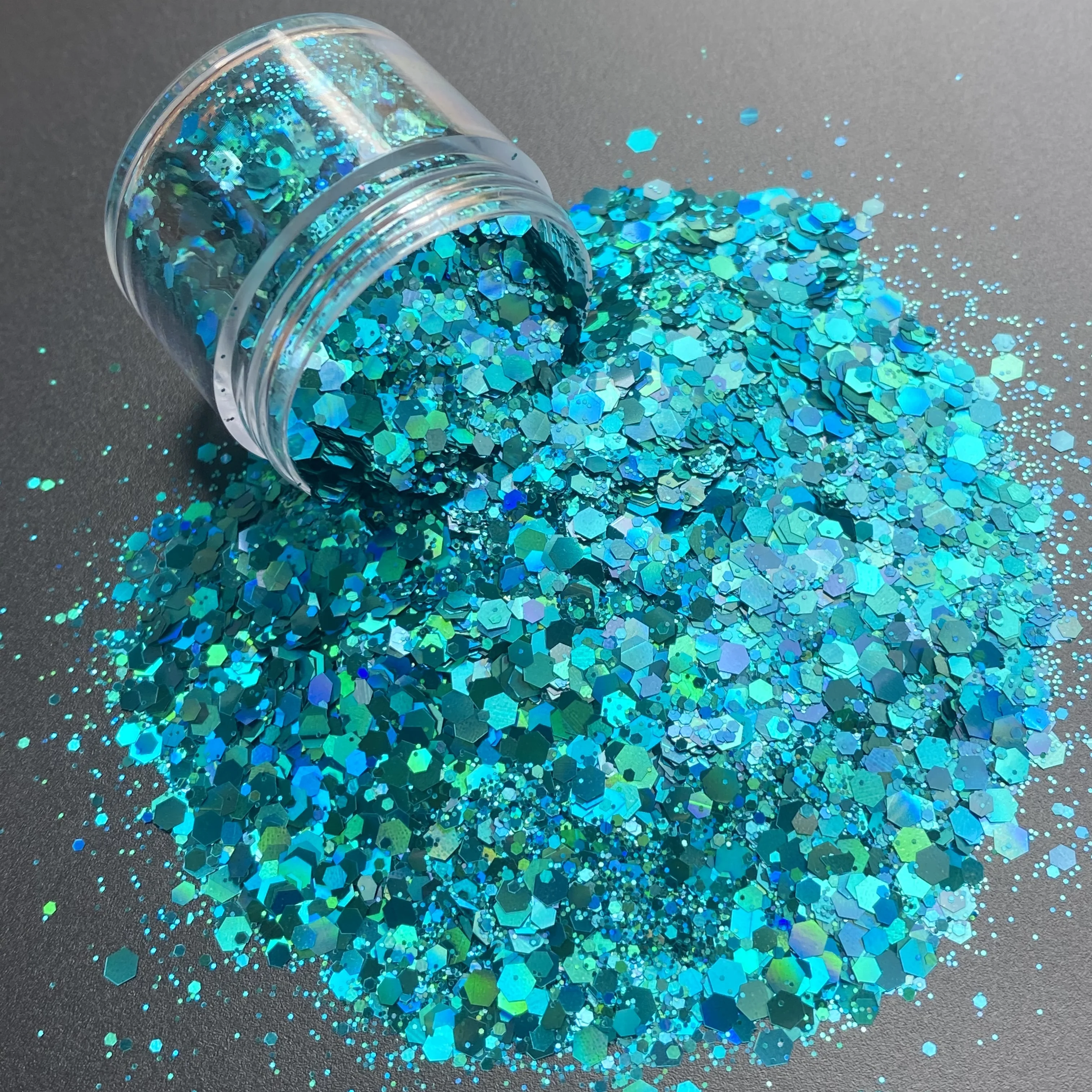 Custom Logo Chunky Glitter Bulk Polyester Mixed Holographic Face Body Glitter Craft Powder