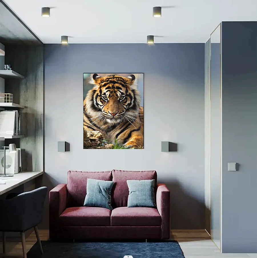 The gaze of a tiger paint by numbers with frame diy digital painting by numbers painting by numbers for animal