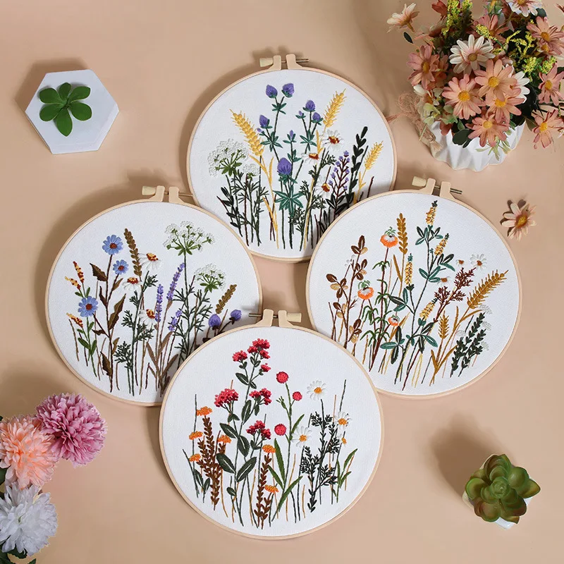 Hot Selling Beginners DIY Cross Stitch Set Flower Pattern Cross Stitch Kit European Stereo Adult Hobby Embroidery Kits