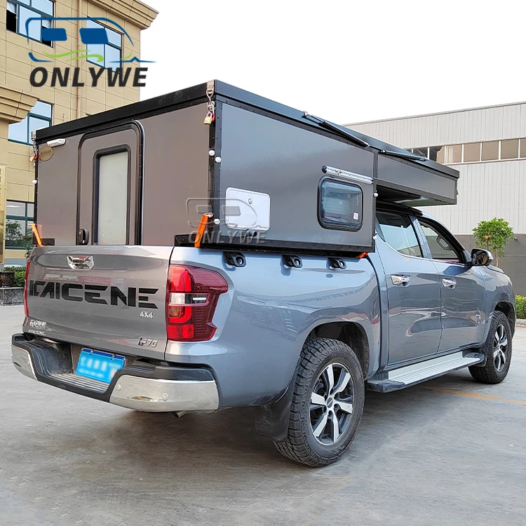 ONLYWE Overland Aluminum Pickup Camper Motorhome Truck Body Lightweight Small 4x4 Off Road Slide In Pop Up Truck Camper For Sale