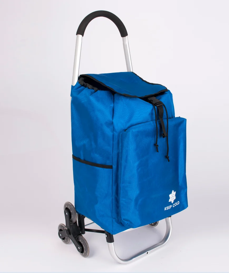 2024 New product 6 wheel climb stairs shopping trolley bag  with aluminium frame for shopping for storage