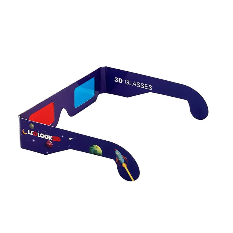 Custom Printing Red Blue 3D Paper Glasses Cardboard 3D Game Glasses for Computer telephone TV