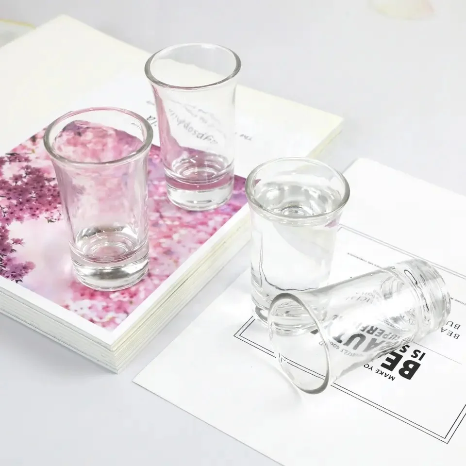 Wholesale creative printed diamond cold changing 2oz 5ml soju shot glasses custom logo