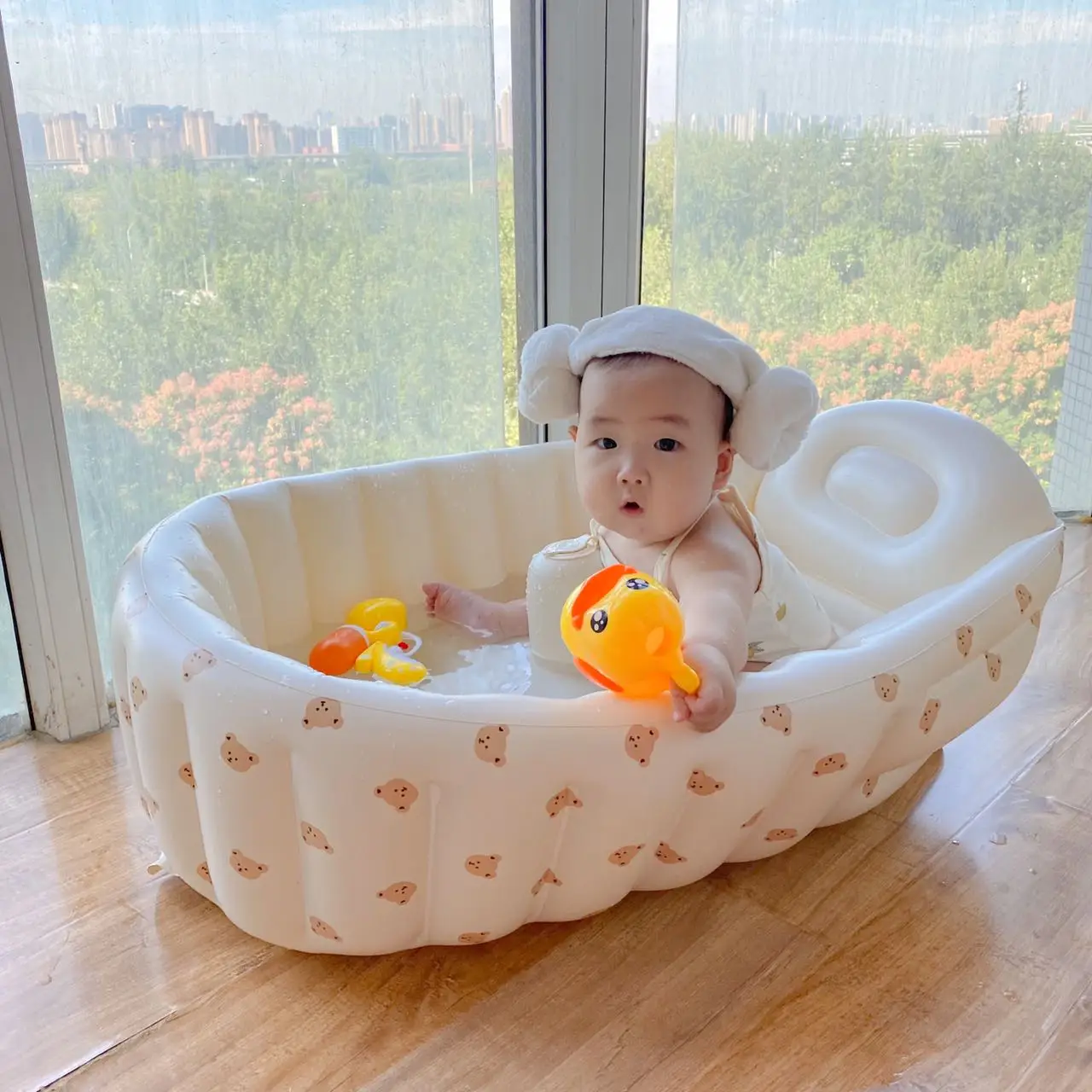 Large Portable ROHS Safety Drain Hole Non-Slip Surface Indoor Outdoor Inflatable Baby Pet Bath Tub Swimming Pool