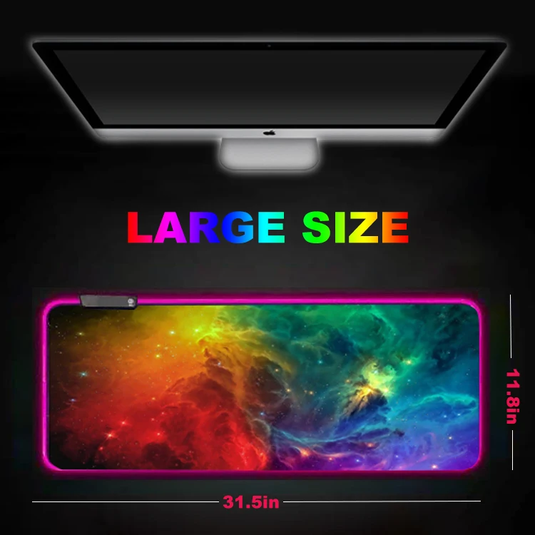 Hot Selling Extra Large XXL Cloth Microfiber Surface Comfortable RGB LED Gaming Mouse Pad