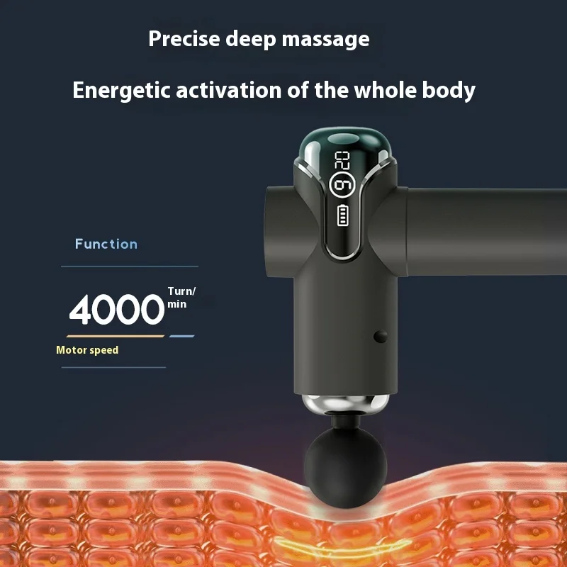 Mini Portable Massage Gun Deep Tissue Vibration Percussion Body Relax Muscle Mini Pro Massage Gun With 4 Heads
