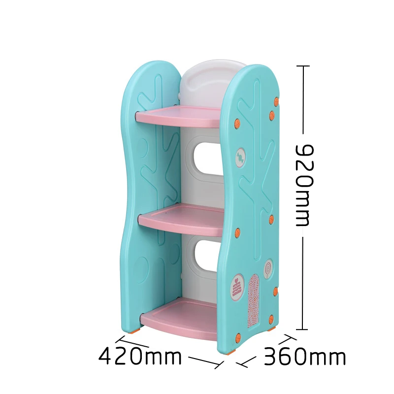 Customized  Plastic  Kids Bookshelf for kindergarten Detachable Movable