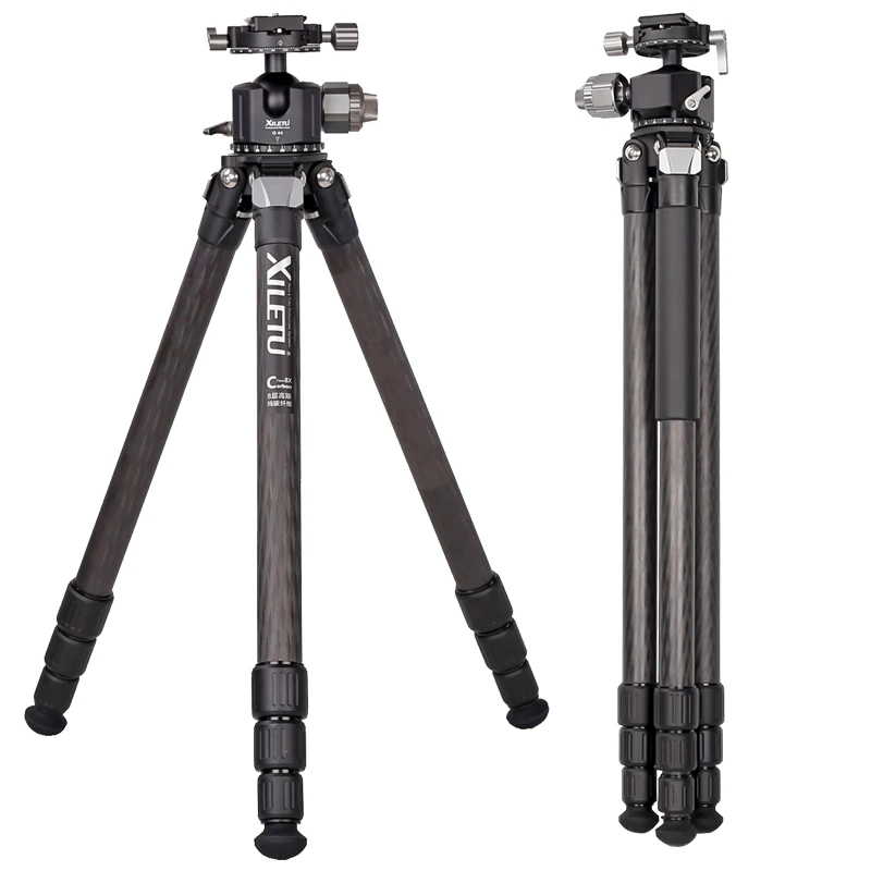 
XILETU XLS284C+G44 Hot sale Professional portable non-axial carbon fiber low-gravity holder Tripod set 