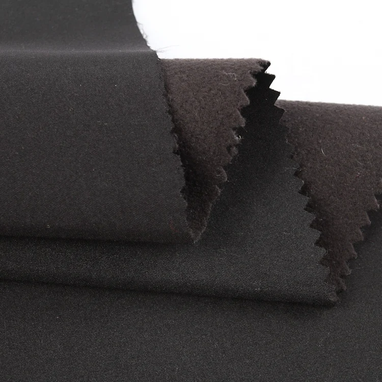 100D softshell fabric bonding knitted four way stretch bonded fabric with micro knitted fleece backing