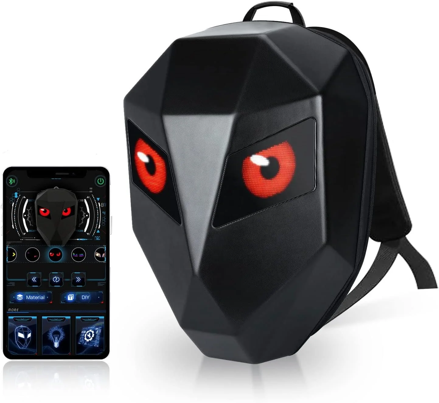Helmet Backpack,Programmable Motorcycle Backpack with LED Display for Hiking Travel Riding Daypack
