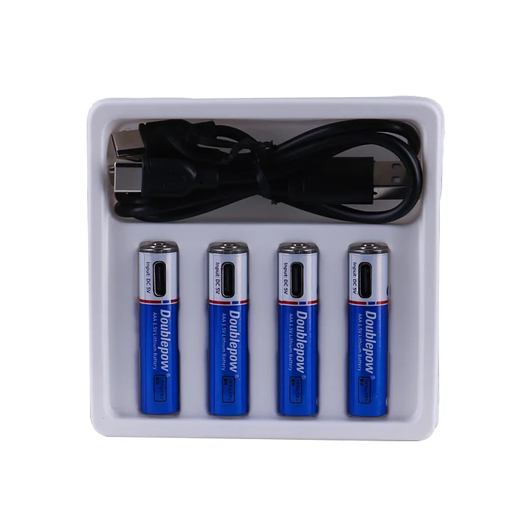 AAA 1.5V 600mwh Lithium Cylindrical Rechargeable Battery Home USB Type C Charger 1.5V lithium ion battery for Fans
