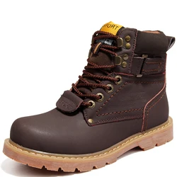 Мужские рабочие ботинки винтажные армейские ботинки из натуральной воловьей кожи