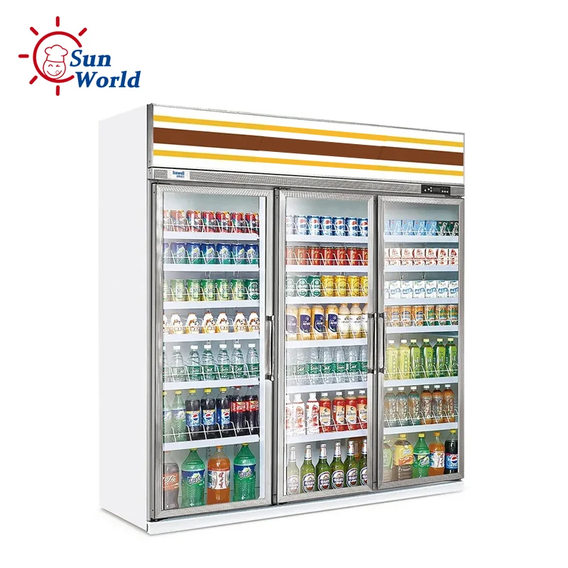 Pepsi Beverage Refrigerator With Glass Door Commercial Beverage Freezer Refrigeration Equipment