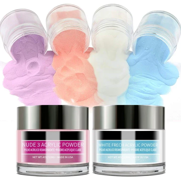 50g Crystal Acrylic Powder and Acrylic Liquid Monomer Clear White Pink Glitter Acrylic for Nails Nail Art Nail Supplies