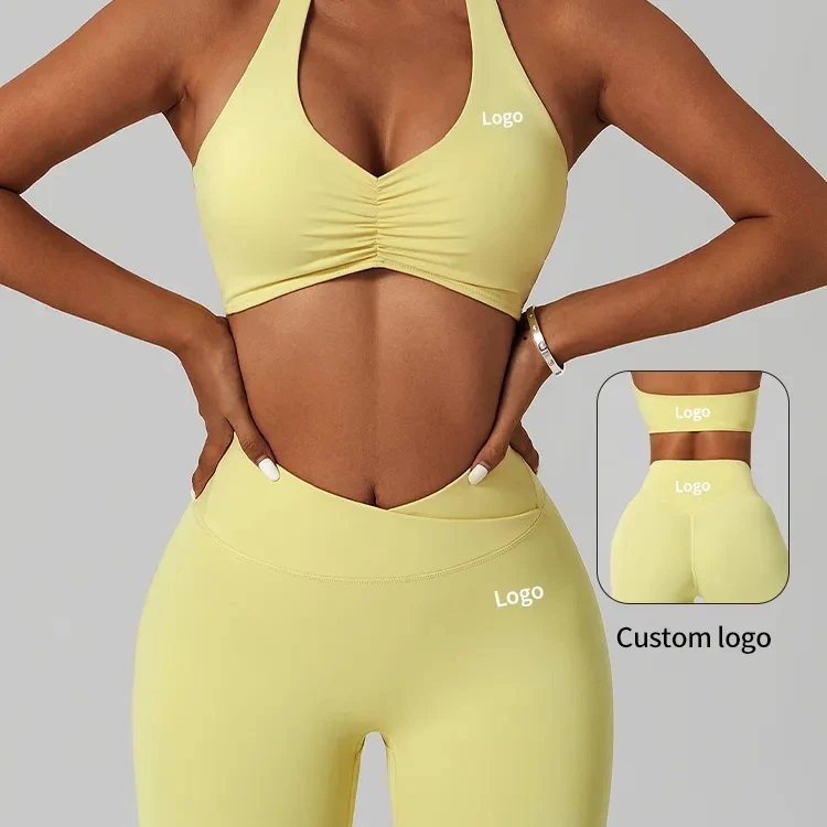 Supply Custom Breathable Scrunch Sports Bra Leggings Sets Workout Fitness Wear Yoga Sets For Women