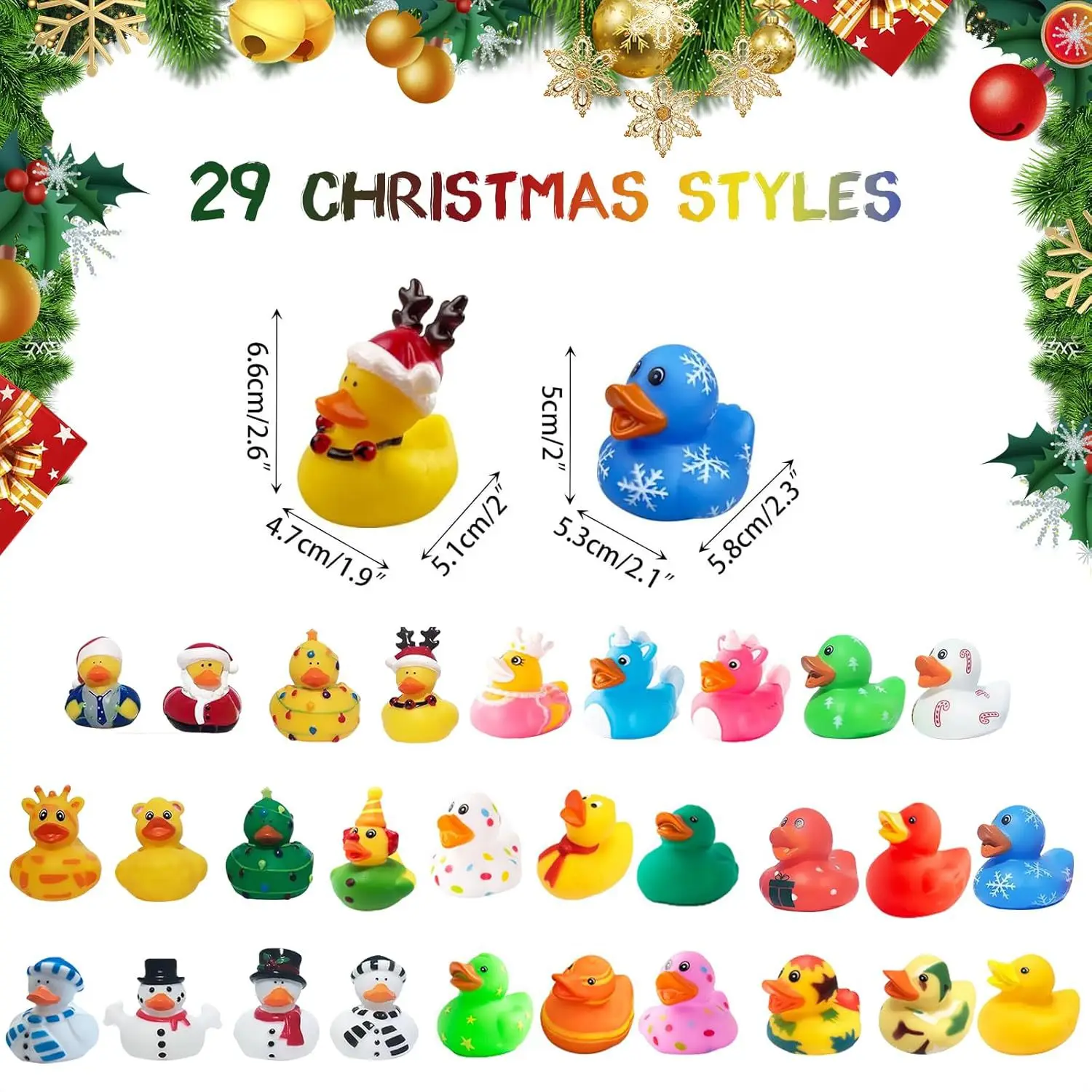 Wholesale Promotional Festival Gift funny Rubber Duck Mixed 2-inch bath Toys for kids Christmas present