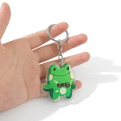 Creative Cute 2 Styles Green Animal Keychain Pendant Cartoon Frogs Necklace Frog Keychain for Gift