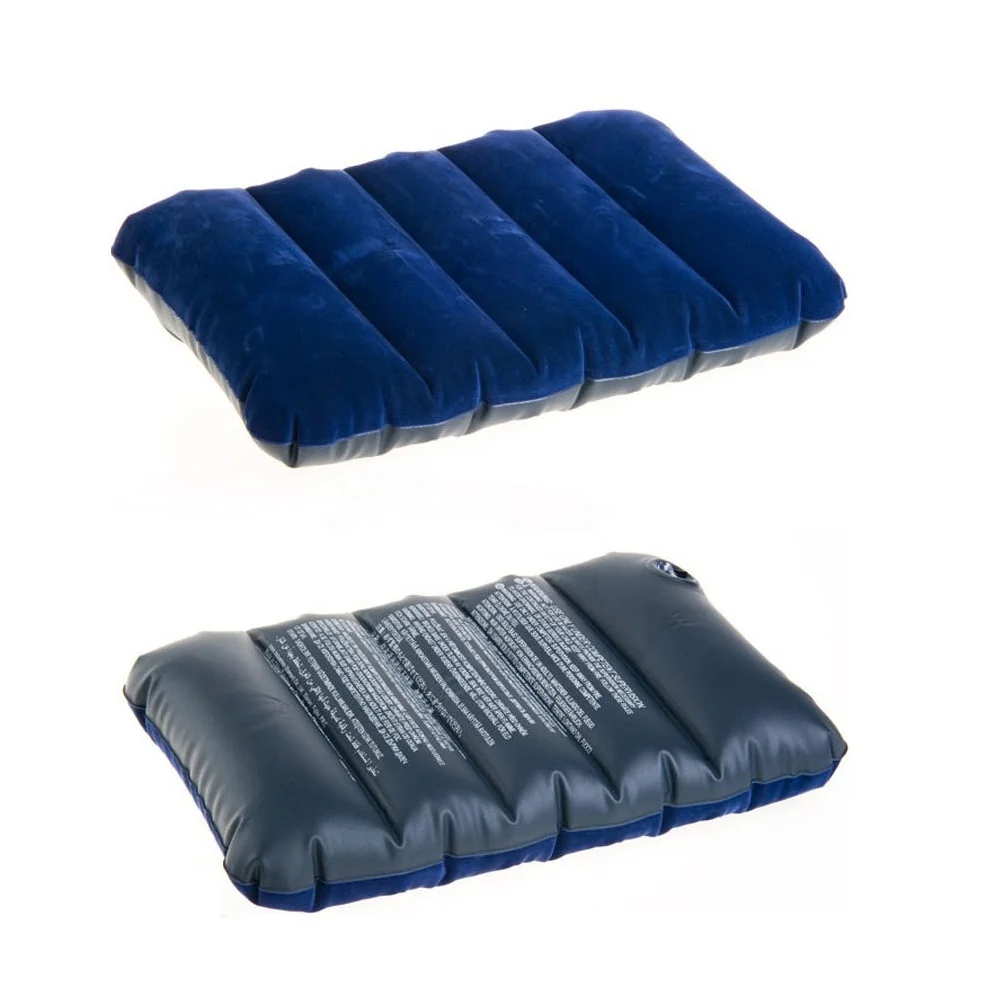 Intex 68672 Inflatable Blue Plush Pillow Air Mattress Downy Pillow
