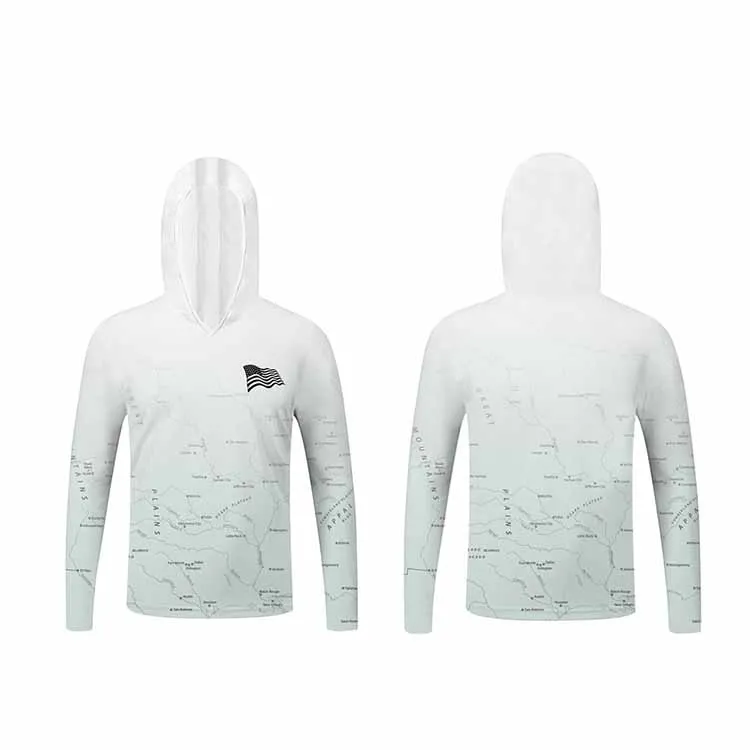 Custom Logo High Quality Quick Dry Long Sleeve Fishing Clothing Upf50+ Sun Protection Fishing Hoodie With Mask