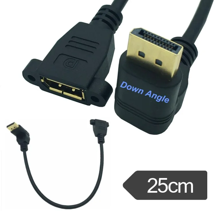DisplayPort DP Male to Female 90 Degree Up Down Angled Extension Cable