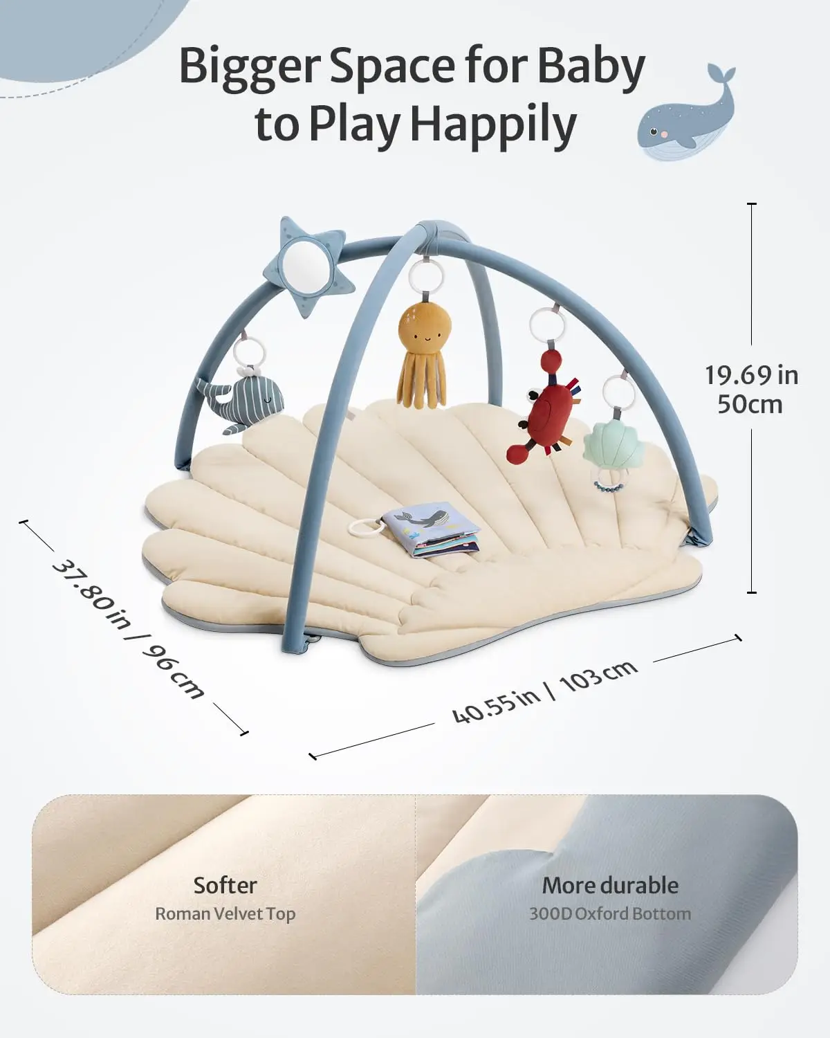 Sensorial Equipment Keep Kids Entertained Vibrant Colors Interactive Tactile Assorted Textured Sensory Tummy Time Mat for Adhd