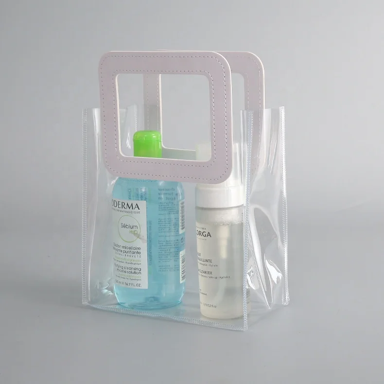 Ins Amazon new fashion clear neon PVC beach bag waterproof transparent PVC tote bag women colorful PVC handbag