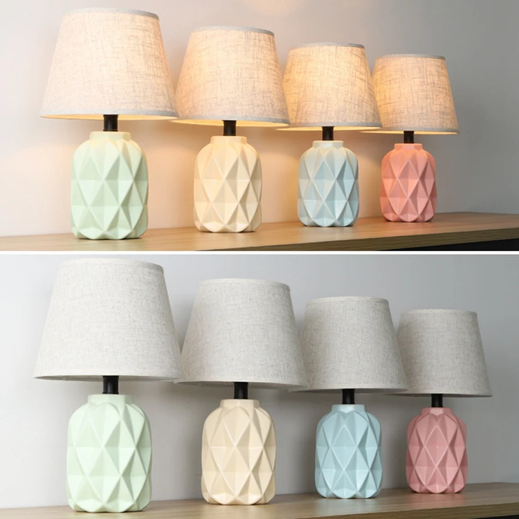 Wholesale Nordic Ceramic Small Night Light Modern Simple Kids Bedroom Bedside Table Lamp