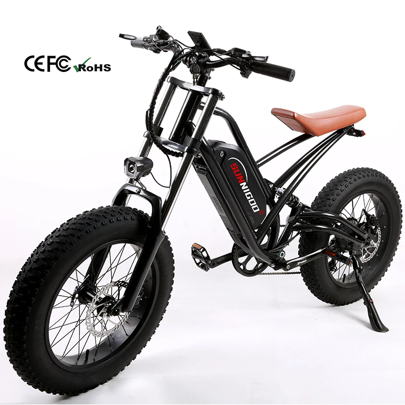 Double Shoulder Aluminium Spring Fork Full Suspension Electric Mountain Bicycle With 20inch Fat Tire electric bike