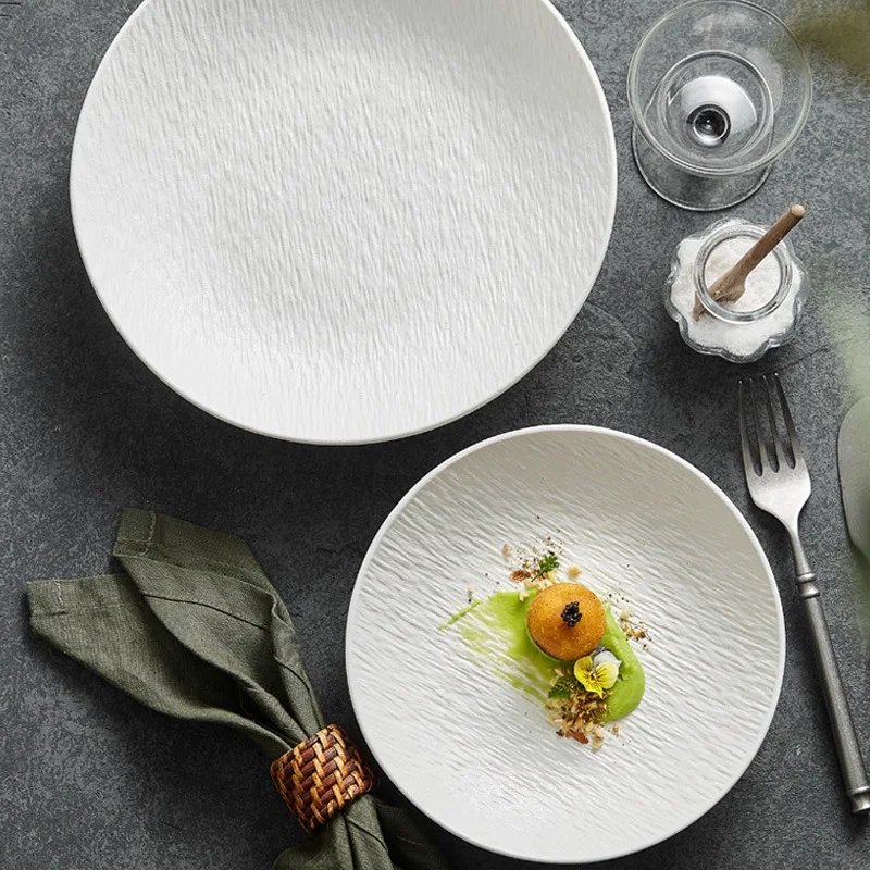 Wholesale nordic elegant kitchen black salad serving plates sets dinnerware ceramic dinner deep dishes & plates